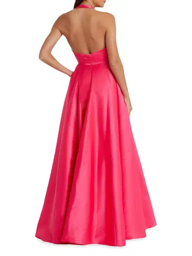 Mac Duggal Women's Prom Oversized-Bow Satin Sleeveless Gown - Hot Pink - Size 14 | Thumbnail 2