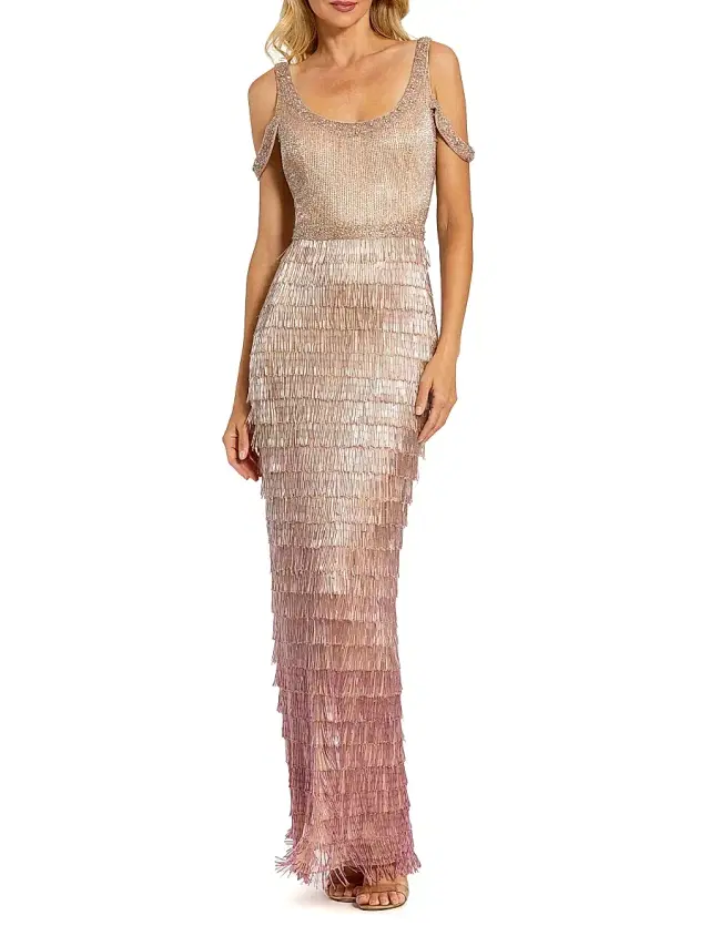 Mac Duggal Women's Evening Beaded Body-Con Gown - Pink Ombre