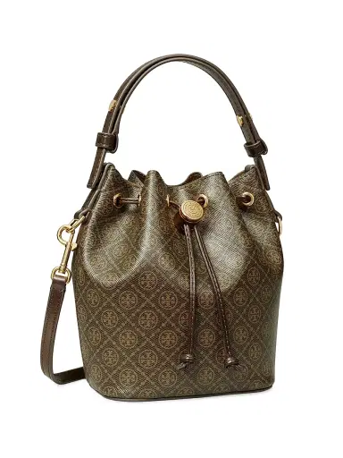 Tory Burch Women's Mini T-Monogram Canvas Bucket Bag - French Press | Thumbnail 2