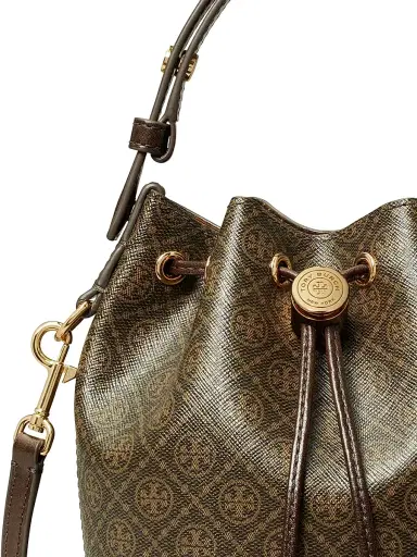 Tory Burch Women's Mini T-Monogram Canvas Bucket Bag - French Press | Thumbnail 5