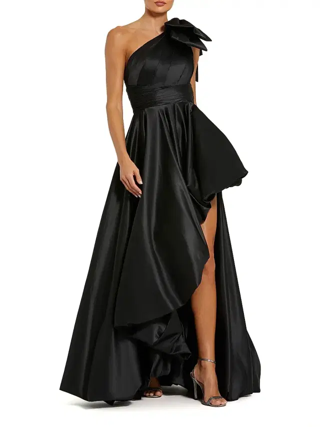 Mac Duggal Women's Prom Satin One-Shoulder Gown - Black