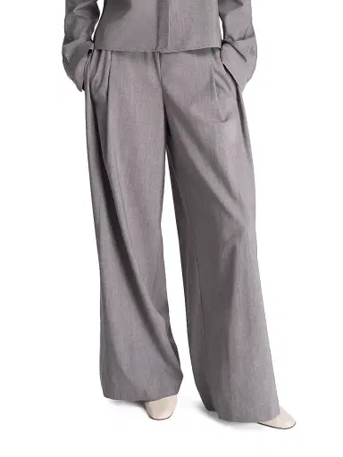 TWP Women's Eva Tux Pleat Pants - Medium Heather Grey | Thumbnail 3 TWP Women's Eva Tux Pleat Pants - Medium Heather Grey | Thumbnail 3