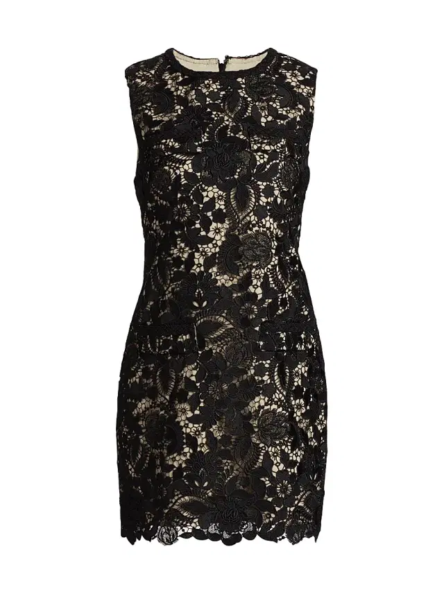 Milly Women's Garden Lace Sheath Minidress - Black