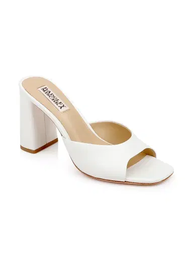 BADGLEY MISCHKA Women's Cadence 85MM Leather Block-Heel Mules - White - Size 11 | Thumbnail 2