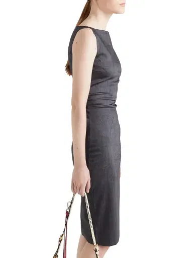 Prada Women's Stretch Kid Mohair Dress - Grey - Size 12 | Thumbnail 4 Prada Women's Stretch Kid Mohair Dress - Grey - Size 12 | Thumbnail 4