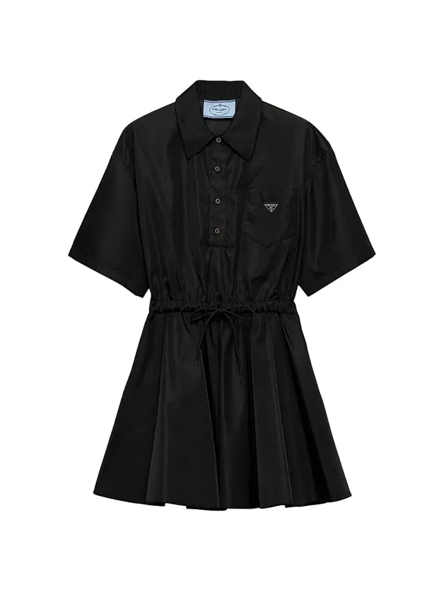 Prada Women's Short-sleeved Re-Nylon Dress - Black