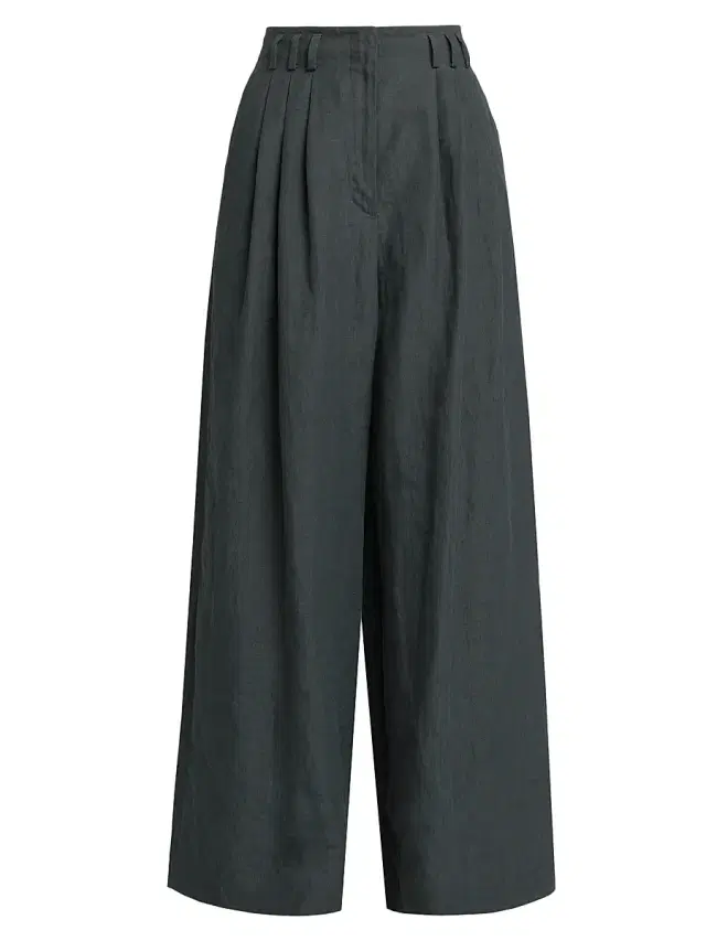 Women's Compact Linen Trousers - Forest