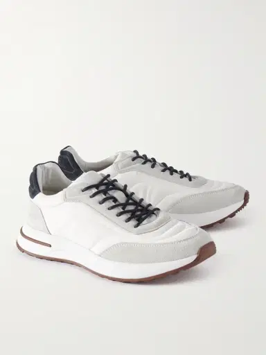 Loro Piana Weekend Walk Suede-Trimmed Shell Sneakers - Men | Thumbnail 4 Loro Piana Weekend Walk Suede-Trimmed Shell Sneakers - Men | Thumbnail 4
