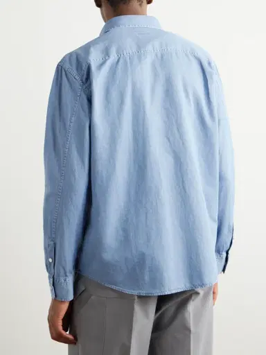 Zegna Cotton and Linen-Blend Chambray Shirt - Men | Thumbnail 4
