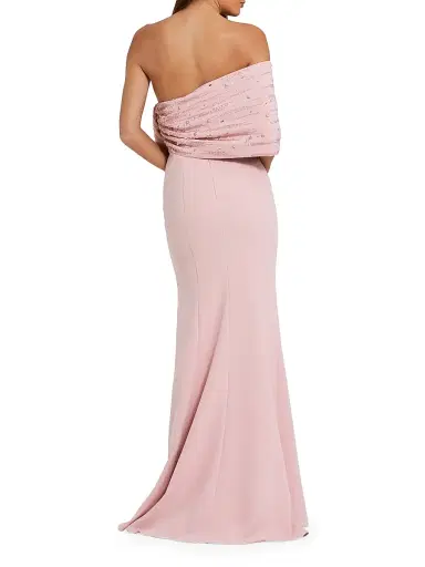 Mac Duggal Women's Evening Beaded Off-The-Shoulder Bow Satin Mermaid Gown - Blush - Size 14 | Thumbnail 2 Mac Duggal Women's Evening Beaded Off-The-Shoulder Bow Satin Mermaid Gown - Blush - Size 14 | Thumbnail 2
