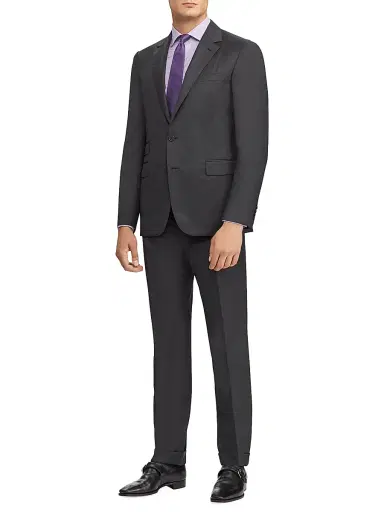 Ralph Lauren Purple Label Men's Gregory Hand-Tailored Wool Serge Suit - Charcoal - Size 48 | Thumbnail 1