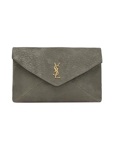Saint Laurent Women's Cassandre Large Envelope Pouch in Lambskin | Thumbnail 1 Saint Laurent Women's Cassandre Large Envelope Pouch in Lambskin | Thumbnail 1