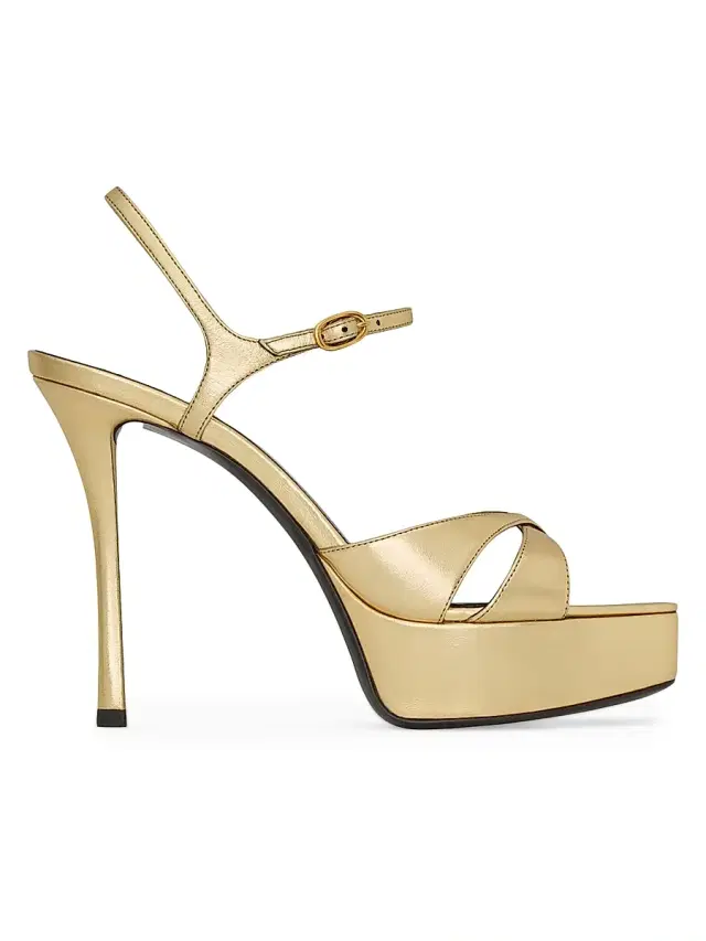 Women's Debbie Platform Sandals in Metallic Leather - Gold
