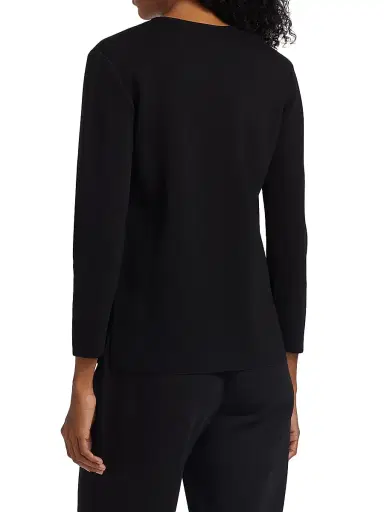 Toteme Women's Jersey-Knit Crewneck Sweater - Black | Thumbnail 5