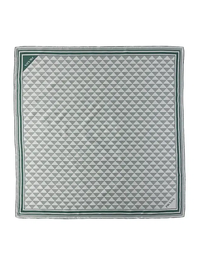 Prada Women's Printed Silk Twill Square Scarf - Green