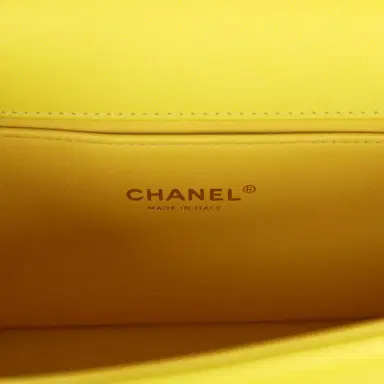 Chanel Chanel Medium Chevron Boy Bag Yellow Grained Calfskin Brushed Gold Hardware | Thumbnail 9 Chanel Chanel Medium Chevron Boy Bag Yellow Grained Calfskin Brushed Gold Hardware | Thumbnail 9