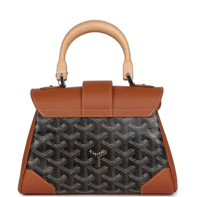 goyard Goyard Saigon Souple Mini Bag Black and Brown Goyardine Canvas Palladium Hardware | Thumbnail 4 goyard Goyard Saigon Souple Mini Bag Black and Brown Goyardine Canvas Palladium Hardware | Thumbnail 4