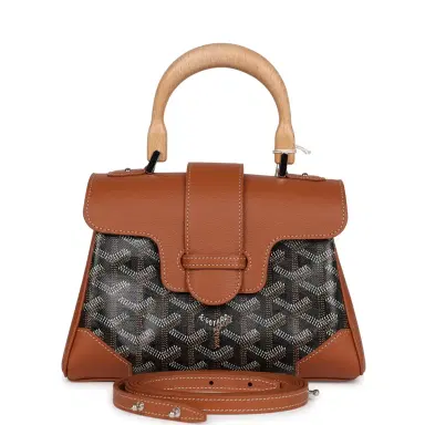 goyard Goyard Saigon Souple Mini Bag Black and Brown Goyardine Canvas Palladium Hardware | Thumbnail 1 goyard Goyard Saigon Souple Mini Bag Black and Brown Goyardine Canvas Palladium Hardware | Thumbnail 1