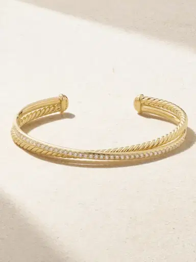 David Yurman Crossover 18-karat Gold Diamond Cuff | Thumbnail 1 David Yurman Crossover 18-karat Gold Diamond Cuff | Thumbnail 1