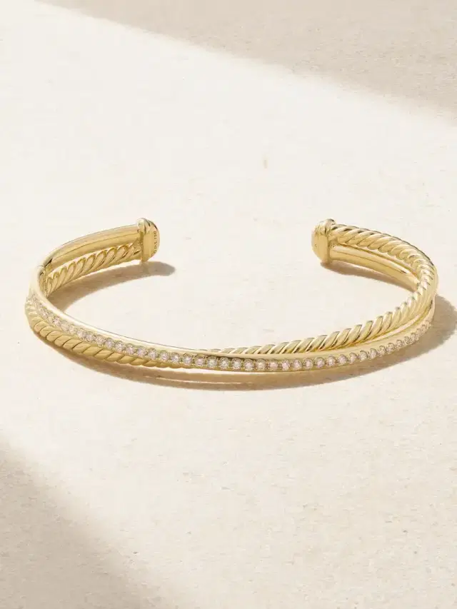 David Yurman Crossover 18-karat Gold Diamond Cuff