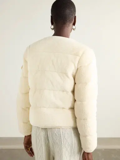 Moncler Shell-trimmed Quilted Cotton-fleece Down Jacket | Thumbnail 4 Moncler Shell-trimmed Quilted Cotton-fleece Down Jacket | Thumbnail 4