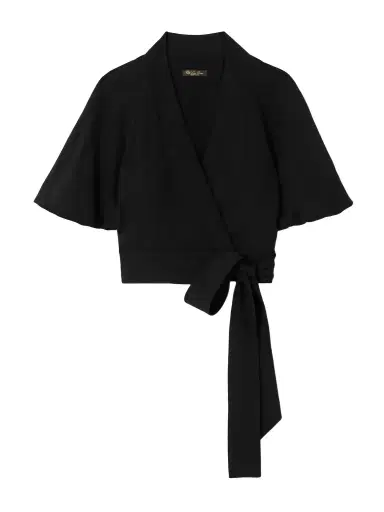 Loro Piana Clancy Cropped Silk-cady Wrap Shirt | Thumbnail 1 Loro Piana Clancy Cropped Silk-cady Wrap Shirt | Thumbnail 1