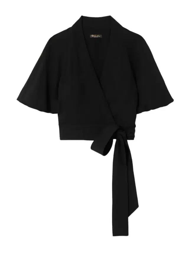 Loro Piana Clancy Cropped Silk-cady Wrap Shirt