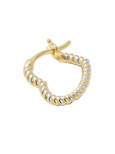 Yvonne Léon Mini Créole Coeur 9-karat Yellow And White Gold Single Hoop Earring | Thumbnail 1 Yvonne Léon Mini Créole Coeur 9-karat Yellow And White Gold Single Hoop Earring | Thumbnail 1