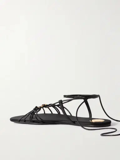Saint Laurent Babylone Logo-embellished Leather Sandals | Thumbnail 3 Saint Laurent Babylone Logo-embellished Leather Sandals | Thumbnail 3