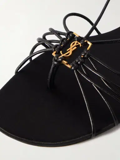 Saint Laurent Babylone Logo-embellished Leather Sandals | Thumbnail 4 Saint Laurent Babylone Logo-embellished Leather Sandals | Thumbnail 4