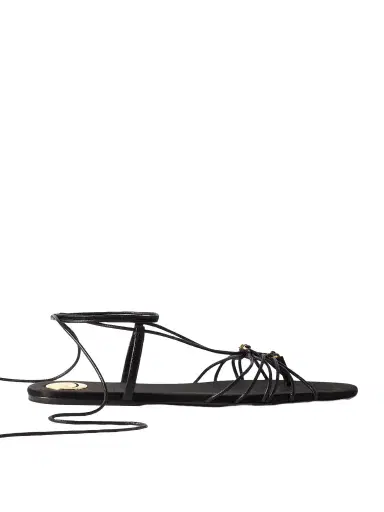 Saint Laurent Babylone Logo-embellished Leather Sandals | Thumbnail 1 Saint Laurent Babylone Logo-embellished Leather Sandals | Thumbnail 1