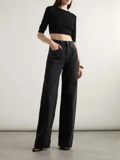 Saint Laurent 90s Baggy High-rise Wide-leg Jeans | Thumbnail 2