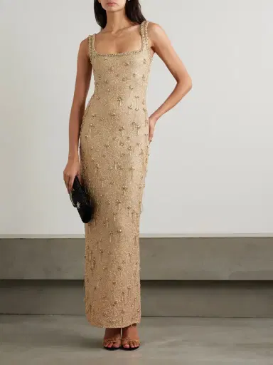 Clio Peppiatt Athena Embellished Beaded Tulle Gown | Thumbnail 2 Clio Peppiatt Athena Embellished Beaded Tulle Gown | Thumbnail 2