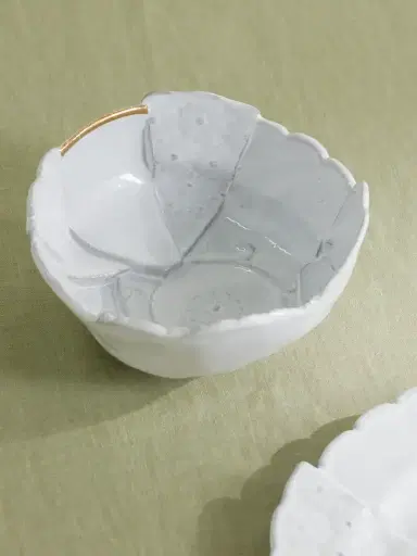 Astier De Villatte + Sacai Mini Sacai Patchwork Gold-plated Ceramic Salad Bowl | Thumbnail 3