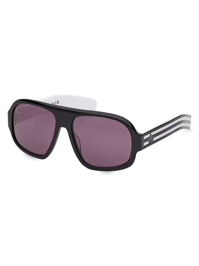 Men's 59MM Pilot Sunglasses - Purple Black White Men's 59MM Pilot Sunglasses - Purple Black White