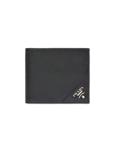 Prada Men's Saffiano Leather Wallet - Black | Thumbnail 1 Prada Men's Saffiano Leather Wallet - Black | Thumbnail 1