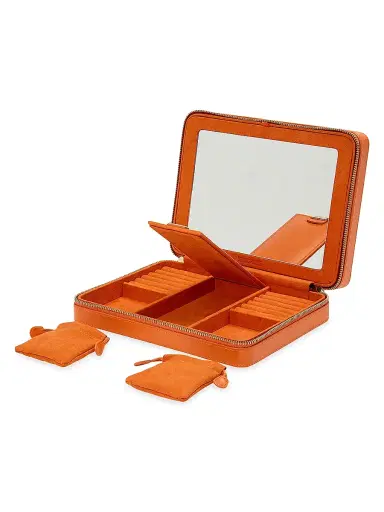 Wolf Maria Zip Jewelry Case - Tangerine Large | Thumbnail 4