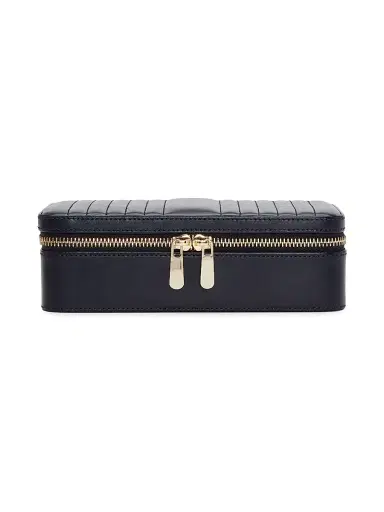Wolf Maria Rectangle Quilted Zip Leather Jewelry Case | Thumbnail 4