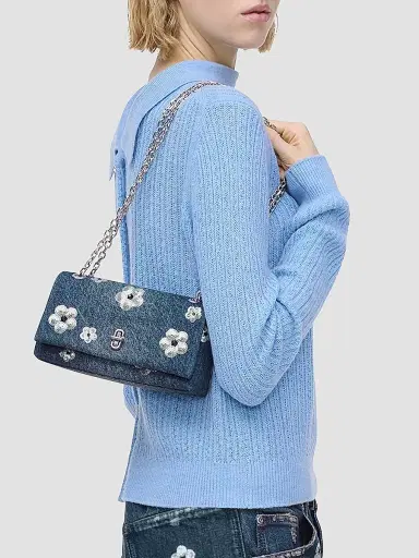 Marc Jacobs Women's The Sequin Daisy Denim Dual Chain Wallet - Denim | Thumbnail 2 Marc Jacobs Women's The Sequin Daisy Denim Dual Chain Wallet - Denim | Thumbnail 2