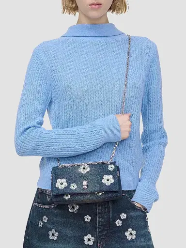 Marc Jacobs Women's The Sequin Daisy Denim Dual Chain Wallet - Denim | Thumbnail 3 Marc Jacobs Women's The Sequin Daisy Denim Dual Chain Wallet - Denim | Thumbnail 3