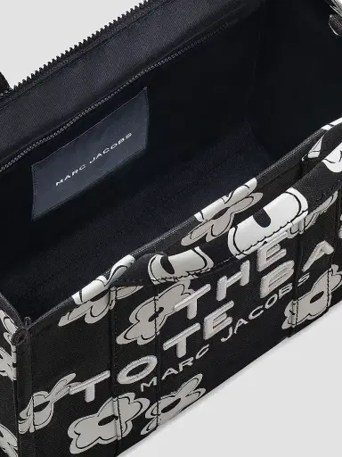 Marc Jacobs Women's The Daisy Canvas Medium Tote Bag - Black White | Thumbnail 4 Marc Jacobs Women's The Daisy Canvas Medium Tote Bag - Black White | Thumbnail 4