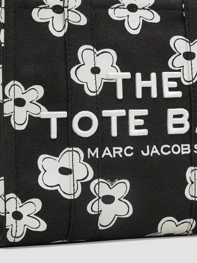 Marc Jacobs Women's The Daisy Canvas Medium Tote Bag - Black White | Thumbnail 5 Marc Jacobs Women's The Daisy Canvas Medium Tote Bag - Black White | Thumbnail 5
