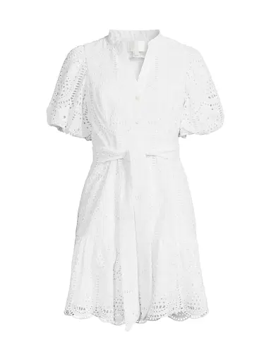 Lilly Pulitzer Women's Cotton Tie-Waist Puff-Sleeve Minidress | Thumbnail 1 Lilly Pulitzer Women's Cotton Tie-Waist Puff-Sleeve Minidress | Thumbnail 1