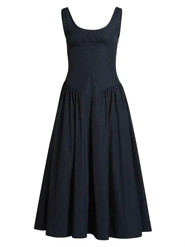 Proenza Schouler White Label Women's Kendall Pleated Fit & Flare Midi-Dress - Navy