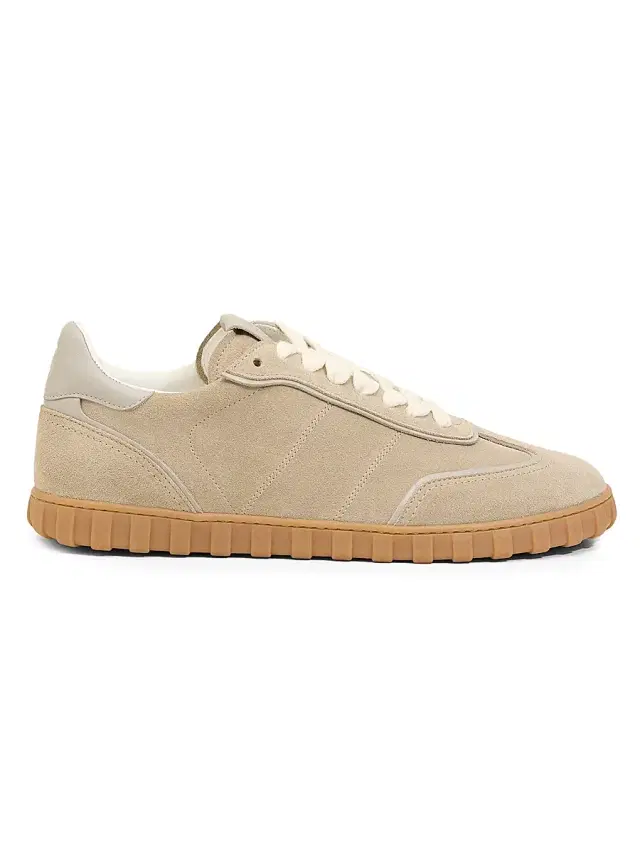 AMI Paris Men's Slim Leather Low-Top Sneakers - Ciment