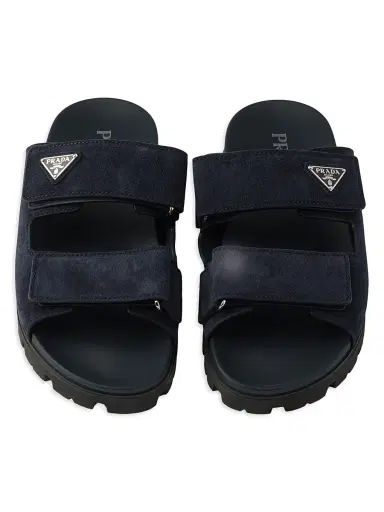 Prada Men's Suede Band Sandals - Blue - Size 10.5 | Thumbnail 2