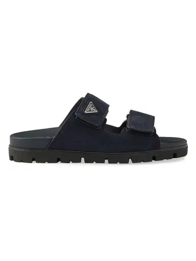 Prada Men's Suede Band Sandals - Blue - Size 10.5 | Thumbnail 1