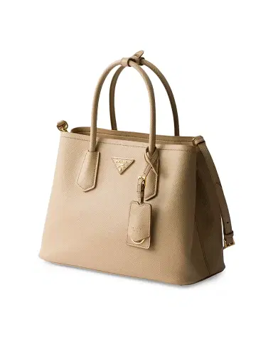 Prada Women's Double Saffiano Leather Top Handle Bag - Beige Khaki | Thumbnail 2