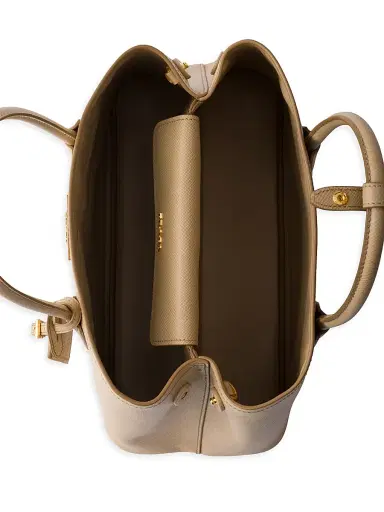 Prada Women's Double Saffiano Leather Top Handle Bag - Beige Khaki | Thumbnail 4