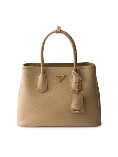 Prada Women's Double Saffiano Leather Top Handle Bag - Beige Khaki | Thumbnail 1